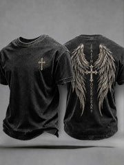 Men's Faith Over Fear Printed Casual T-Shirt