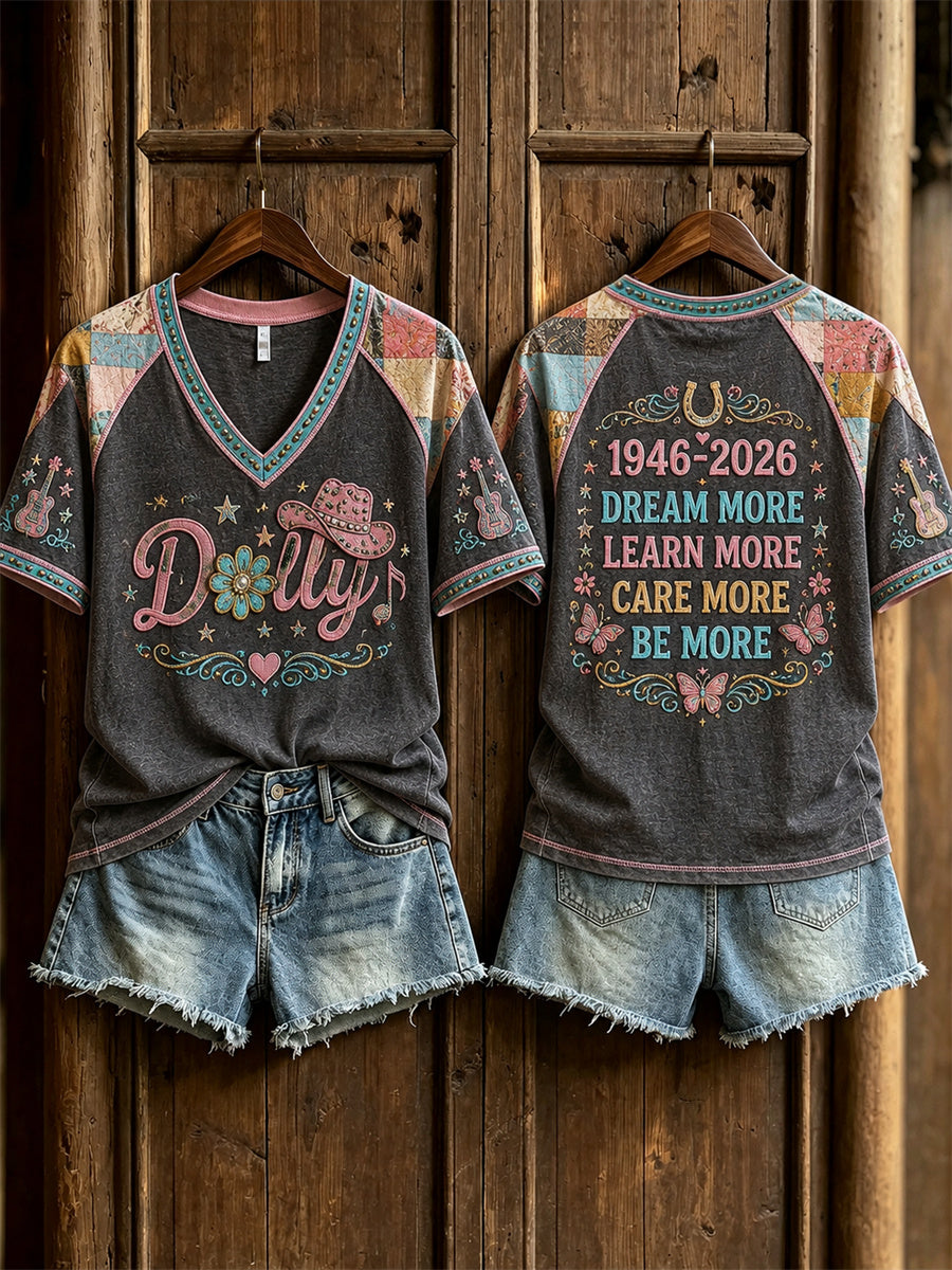 Women's Country Music Angel Inspired Vintage Print Memorial short-sleeved T-shirt