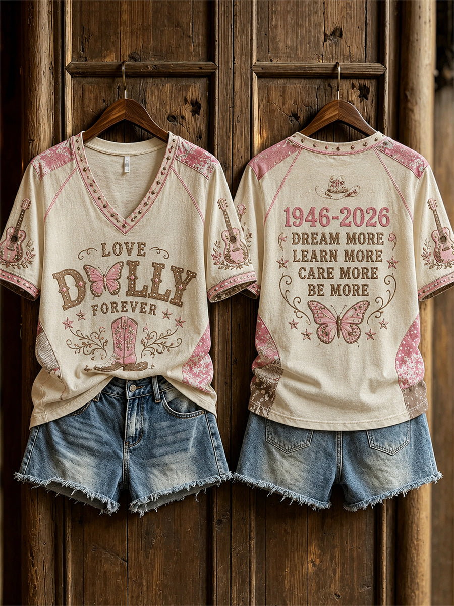 Women's Country Music Angel Inspired Vintage Print Memorial short-sleeved T-shirt