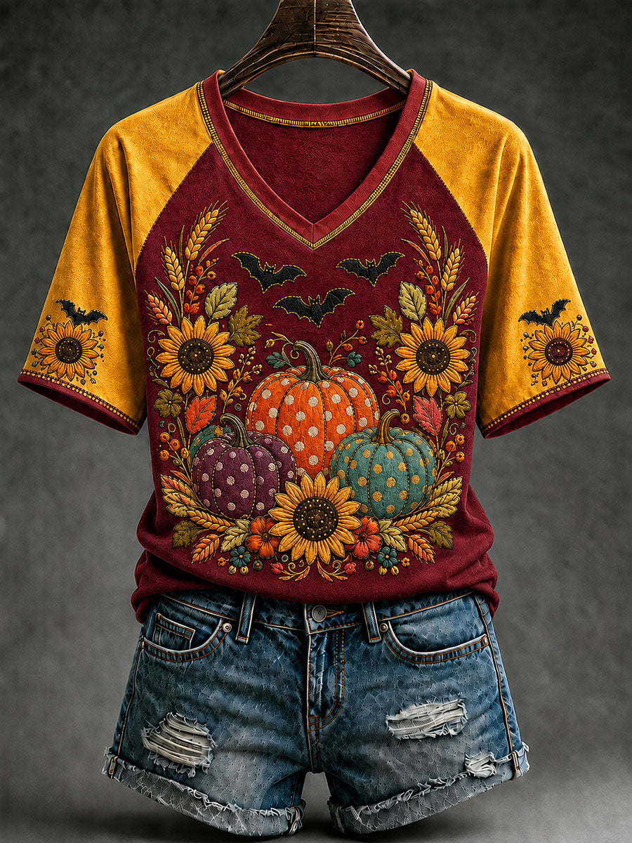 Women's Halloween Pumpkin Short-Sleeve T-Shirt