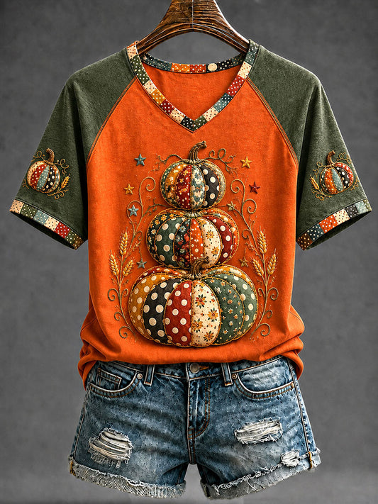 Women's Halloween Pumpkin Short-Sleeve T-Shirt