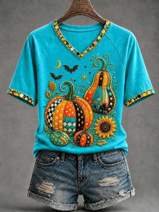 Women's Halloween Pumpkin Short-Sleeve T-Shirt