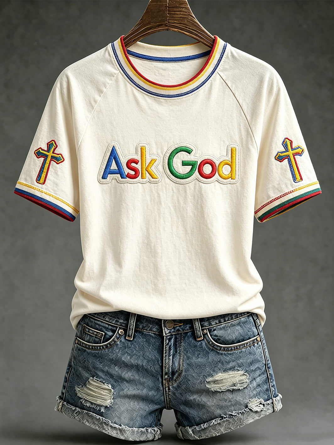 Women's faith theme fun slogan casual short sleeve T-shirt