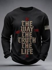 Men's The Way The Truth The Life Waffle Long Sleeve T-Shirt