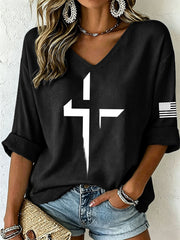 Women's Faith Cross Waffle Top