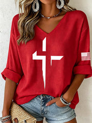 Women's Faith Cross Waffle Top