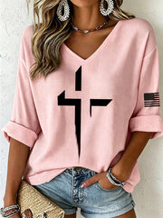 Women's Faith Cross Waffle Top