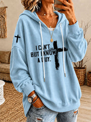 Women's 'I Can't But I Know A Guy' Printed Casual Hoodie
