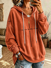 Women’s 'Faith Over Fear' Printed Casual Hoodie