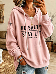 Women's 'Be Salty Stay Lit' Printed Casual Hoodie