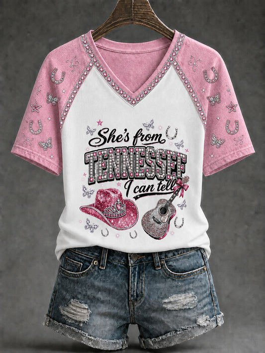 Women's 'She's From Tennessee I Can Tell' Printed Casual T-Shirt