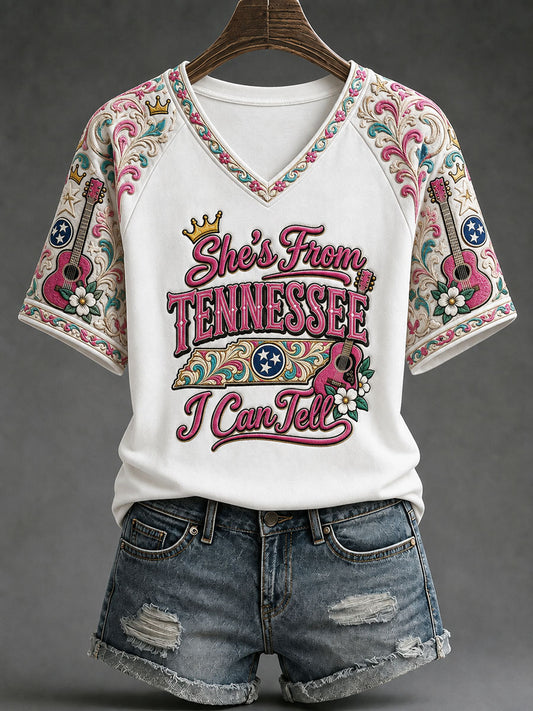 Women's 'She's From Tennessee I Can Tell' Printed Casual T-Shirt