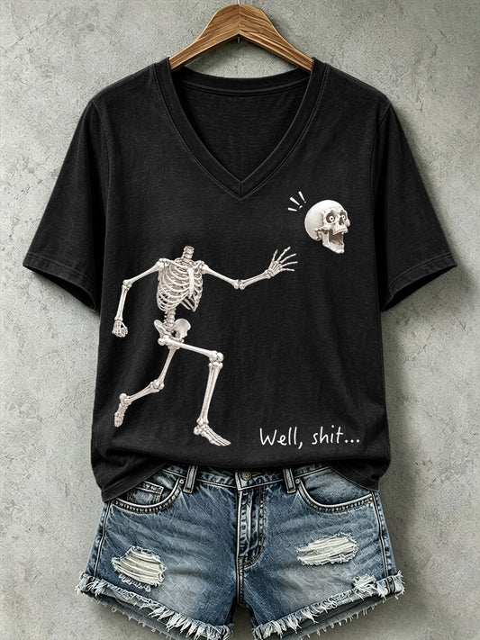 Women's "Well Shit" Skull T-Shirt