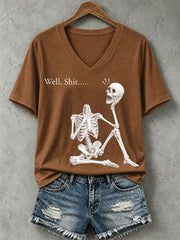 Women's "Well Shit" Skull T-Shirt