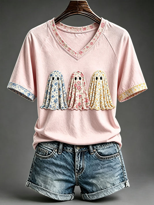 Women's Vintage Floral Ghost T-Shirt
