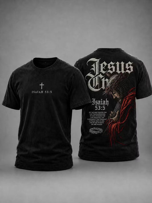 Men's Jesus Printed Casual T-shirt