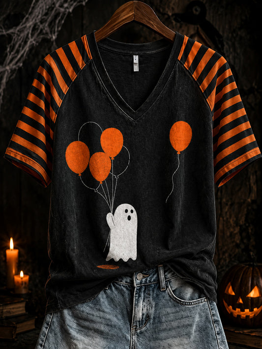 Women's Halloween-themed pattern design casual short-sleeved T-shirt
