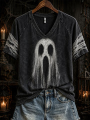 Women's Halloween-themed pattern design casual short-sleeved T-shirt