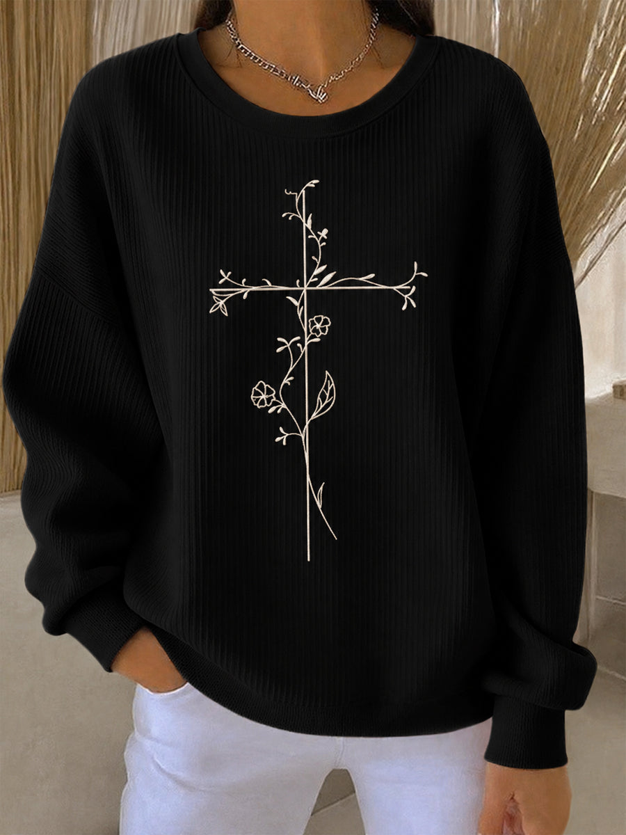 Women's Faith Print Casual Sweatshirt