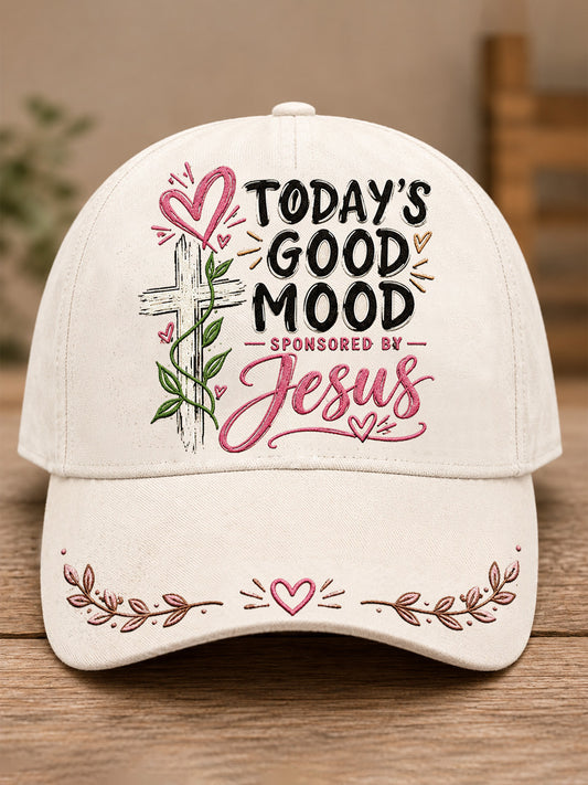 Unisex Today's Good Mood Is Sponsored By Jesus Print Hat