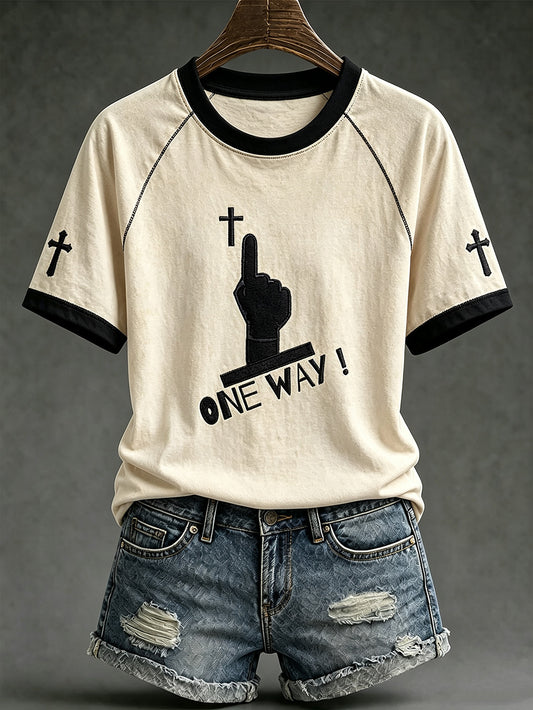 Women's faith theme fun slogan casual short sleeve T-shirt