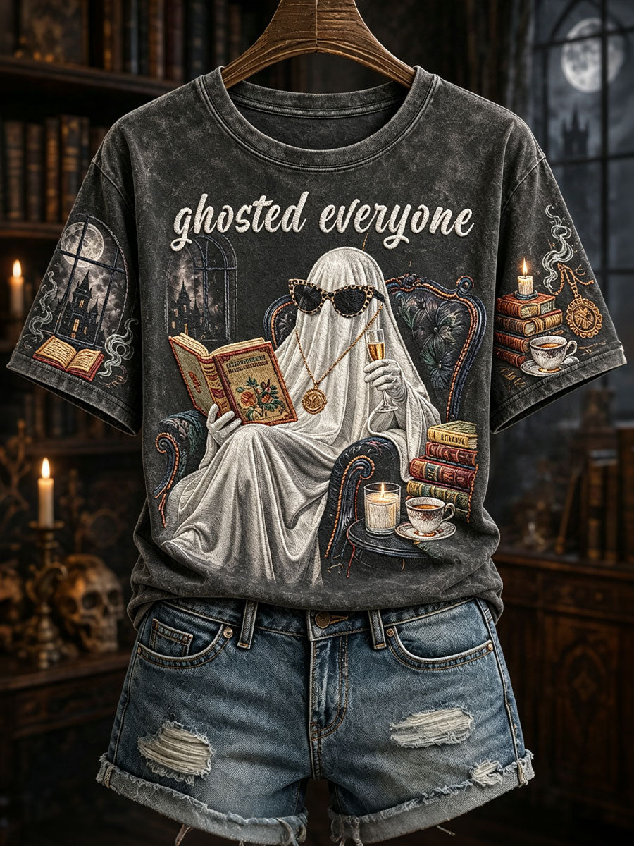 Women's Halloween "ghosted everyone" T-shirts