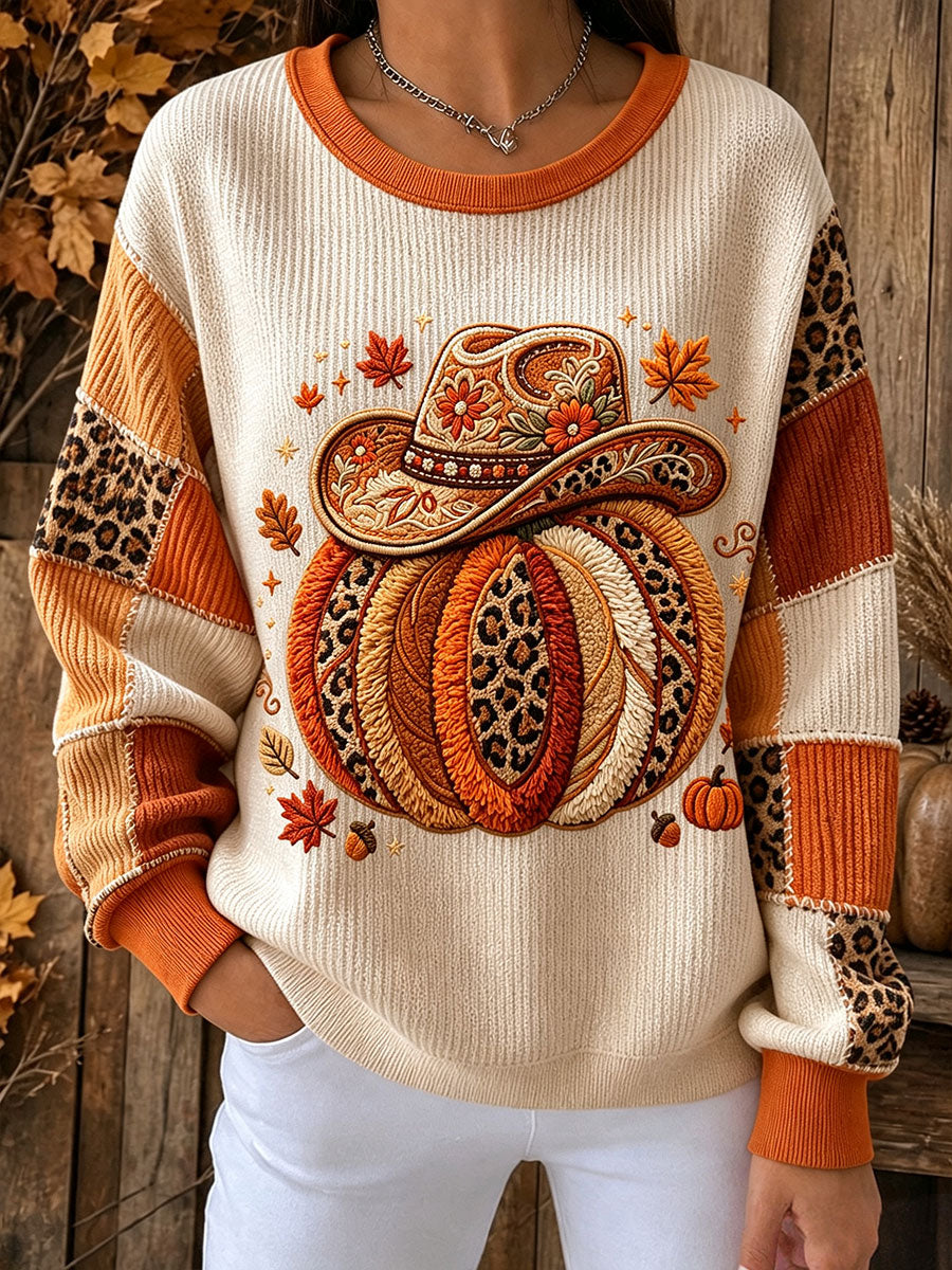 Women's Autumn Western Style Pumpkin Sweatshirt