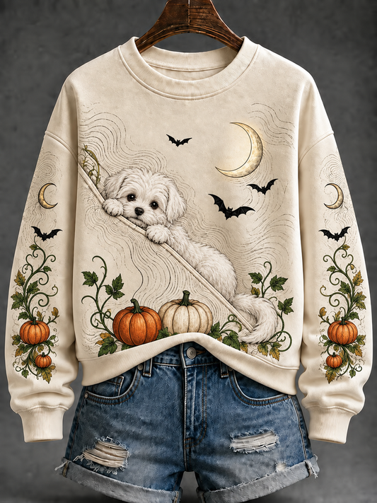 Women's Dog Halloween Regular Sweatshirt