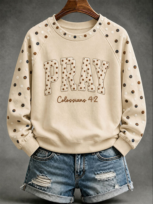 Women's PRAY Print Casual Sweatshirt