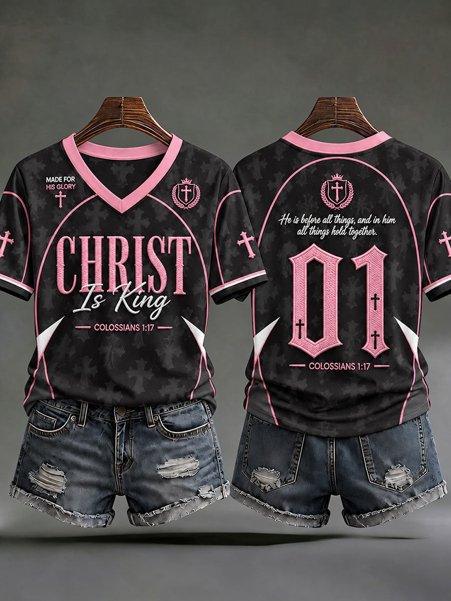 Women's "Christ is King" V-neck T-shirts