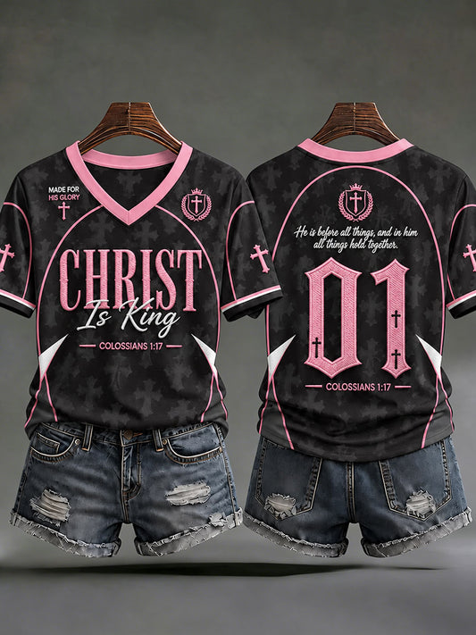 Women's "Christ is King" V-neck T-shirts