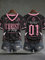 Women's "Christ is King" V-neck T-shirts