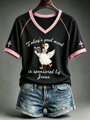 Women's Today's Good Mood Is Sponsored By Jesus T-shirt