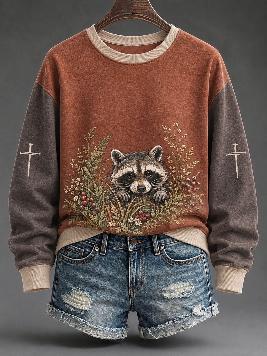 Women's Faith Animal Print Casual Regular Sweatshirt