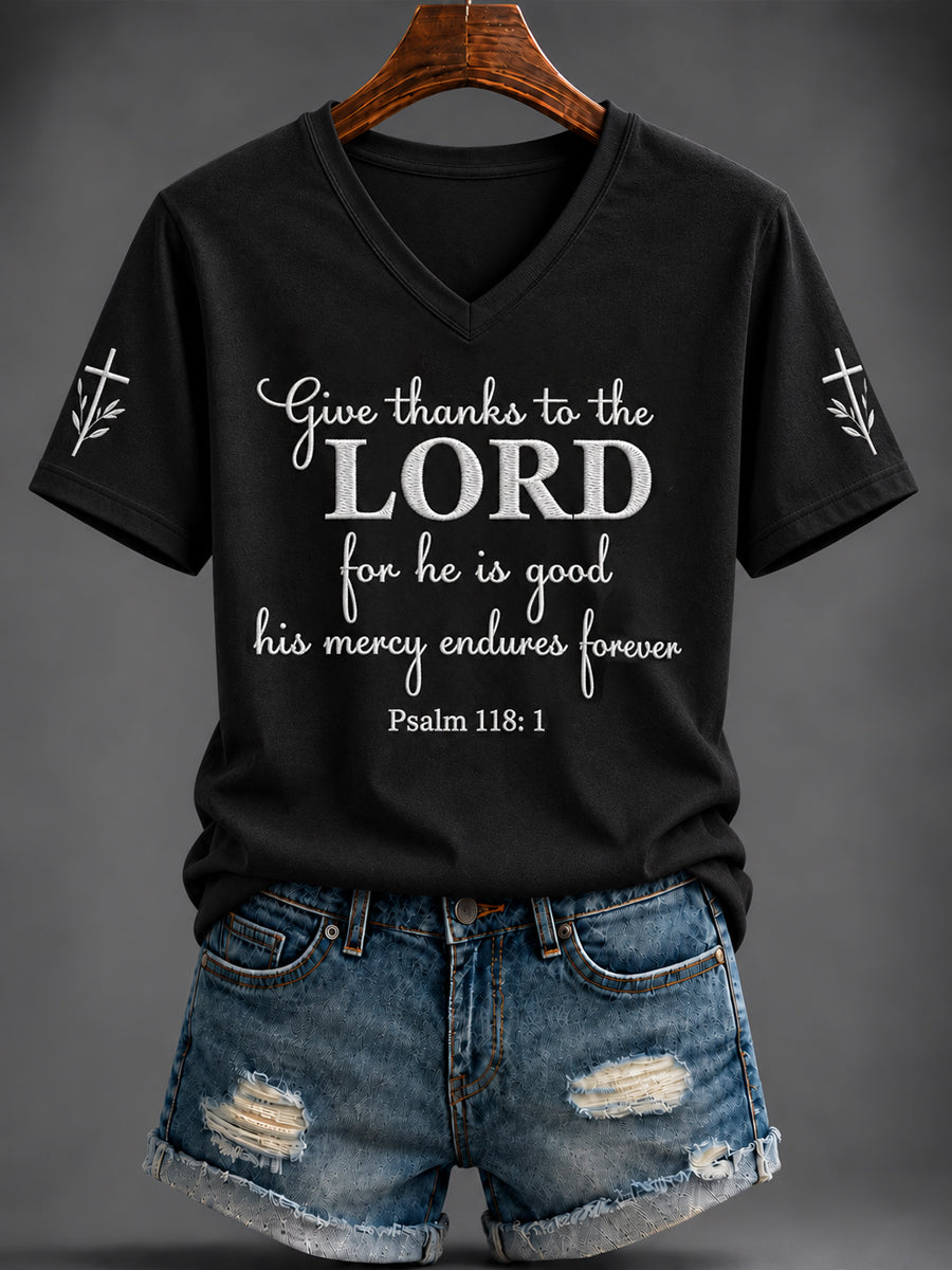 Women's Faith Printed V-neck T-shirt