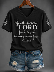 Women's Faith Printed V-neck T-shirt