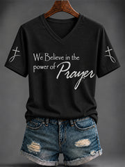 Women's Faith Printed V-neck T-shirt