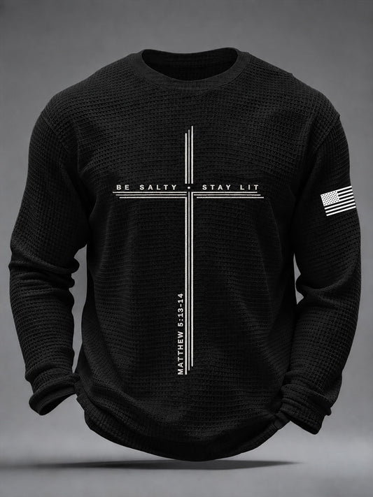 Men's Be Salty Stay Lit Waffle Long Sleeve T-Shirt