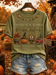 Women's Vintage I'm Ready For The 'ber Months Print Short-sleeved T-shirt