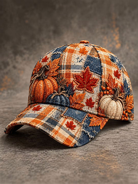 Unisex Autumn Maple Leaf Pumpkin Hat