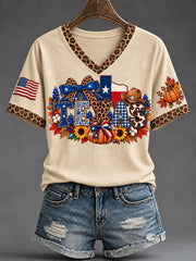 Women's Texas Fall Pumpkin Casual T-shirt