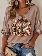Women's Tennessee Fall Pumpkin Casual T-shirt
