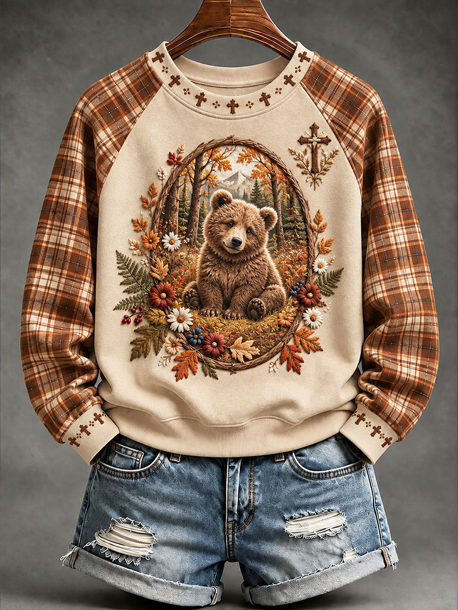 Women's Faith Autumn Animal Casual Raglan Sleeve Sweatshirt