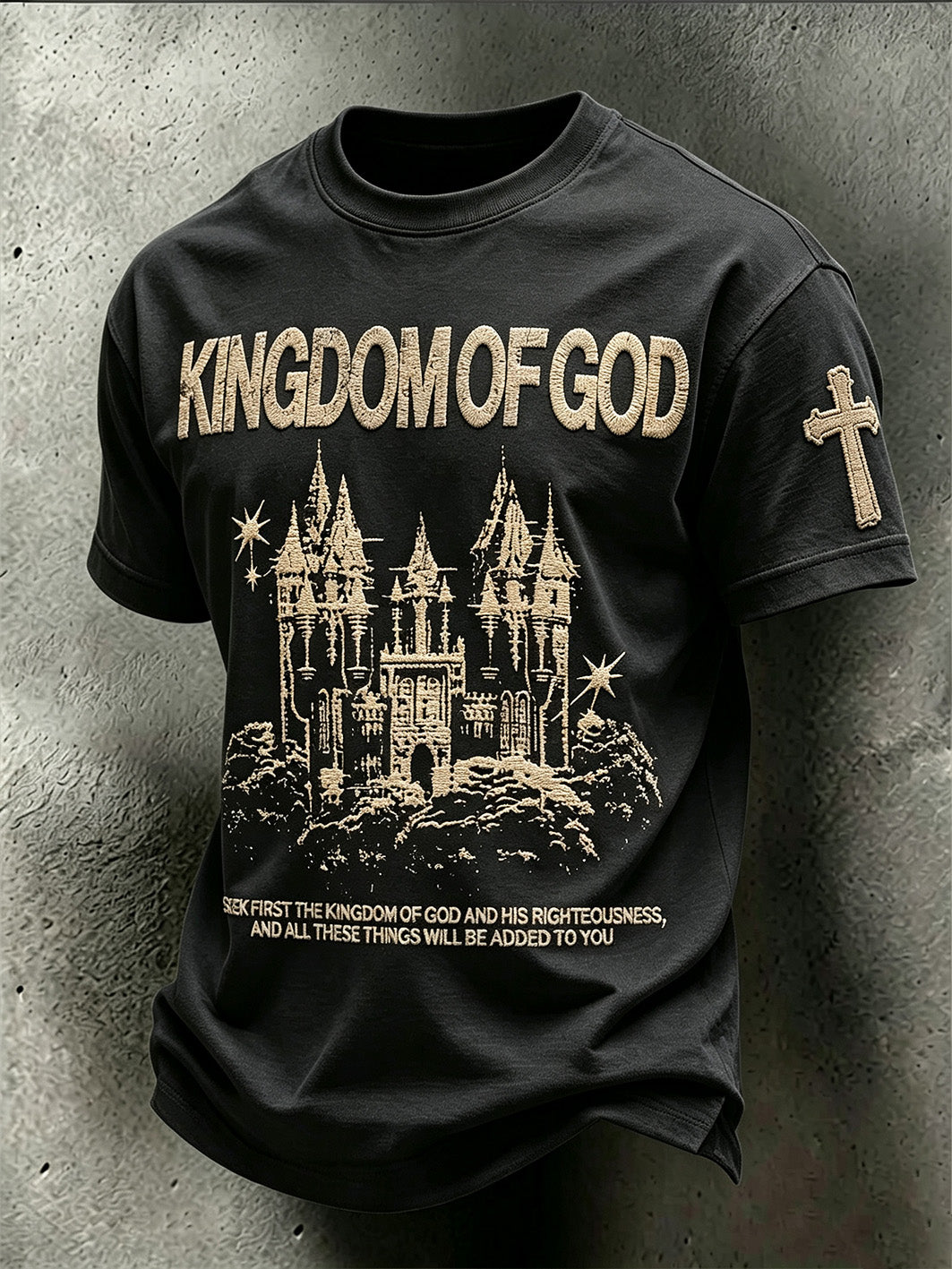 Men's faith theme pattern printed casual short-sleeve T-shirt