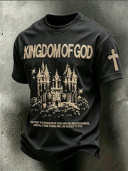 Men's faith theme pattern printed casual short-sleeve T-shirt