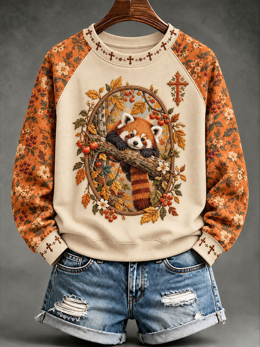 Women's Faith Autumn Animal Casual Raglan Sleeve Sweatshirt