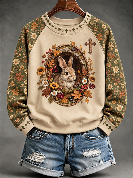 Women's Faith Autumn Animal Casual Raglan Sleeve Sweatshirt