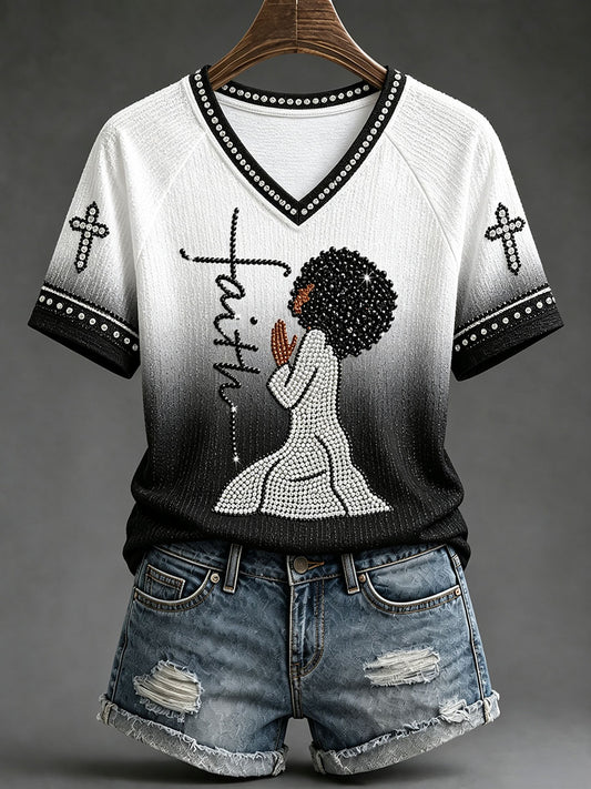 Women's Faith V-Neck T-Shirts