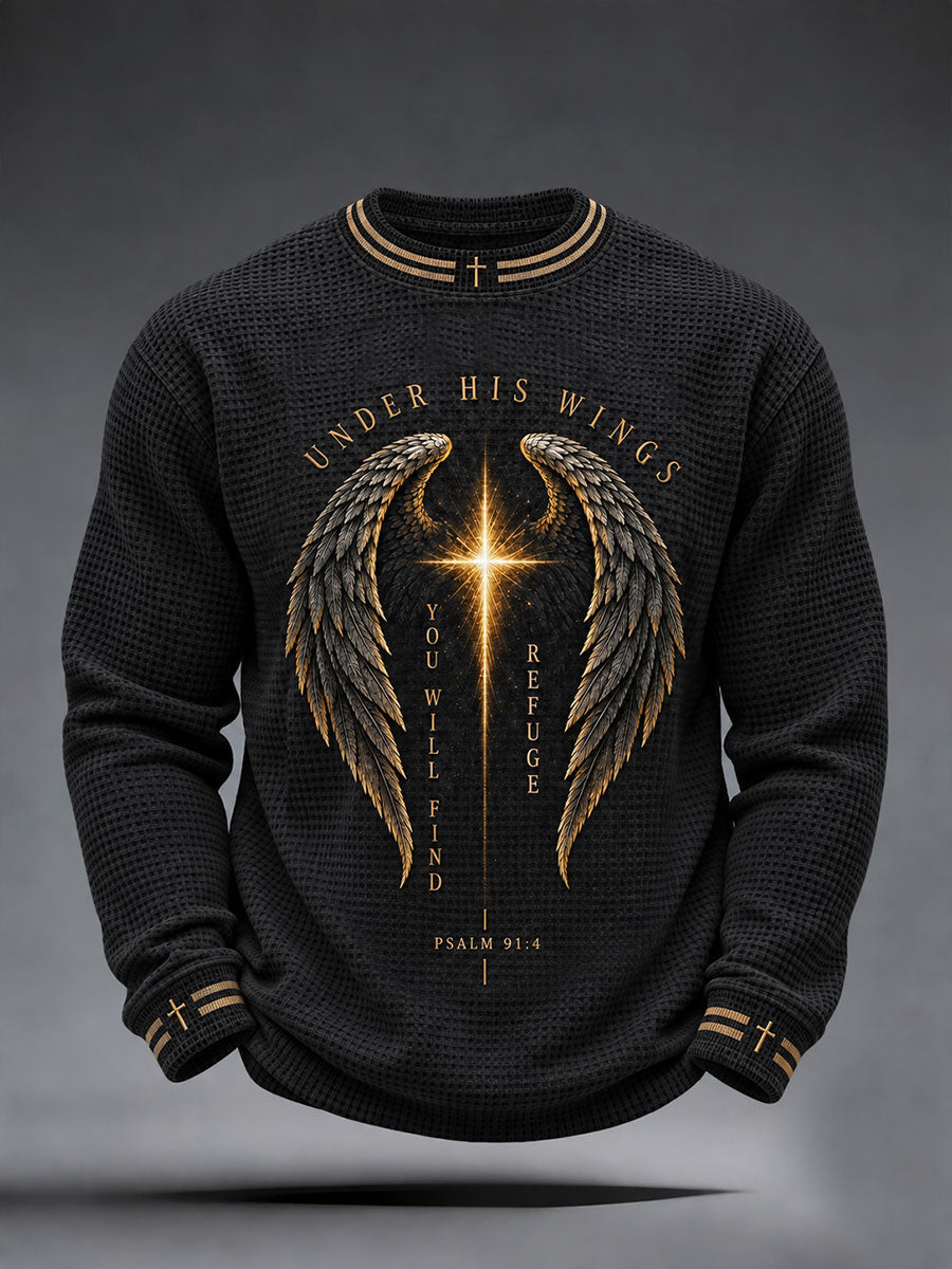 Men's Under His Wings You Will Find Refuge Waffle Top