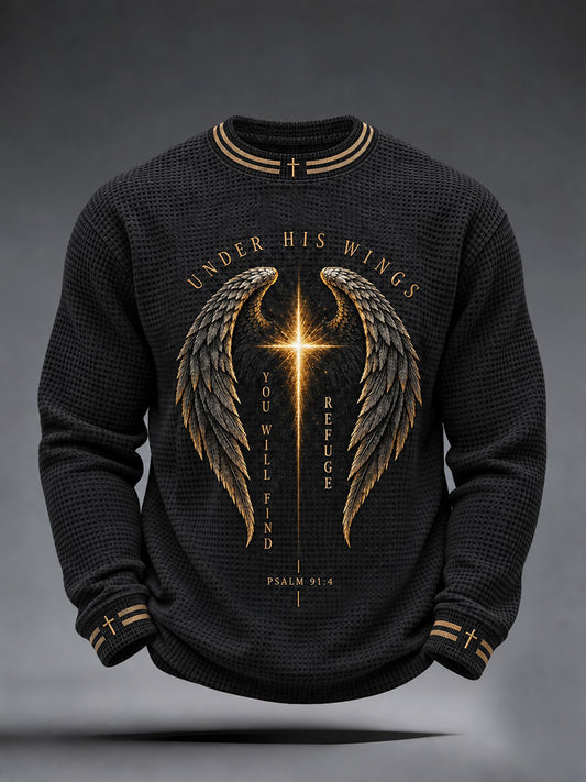 Men's Under His Wings You Will Find Refuge Waffle Top
